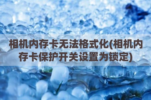 相机内存卡无法格式化(相机内存卡保护开关设置为锁定)