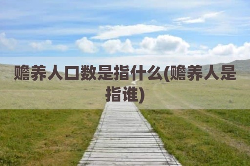 赡养人口数是指什么(赡养人是指谁)