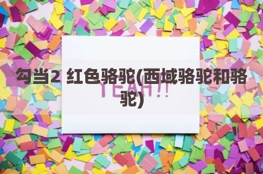 勾当2 红色骆驼(西域骆驼和骆驼)