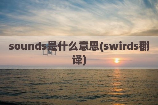 sounds是什么意思(swirds翻译)