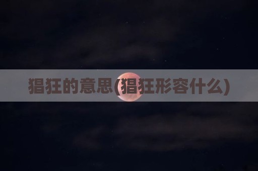 猖狂的意思(猖狂形容什么)