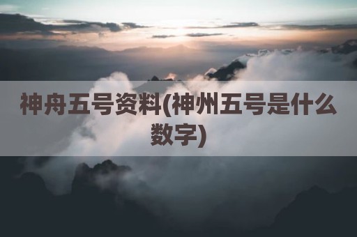神舟五号资料(神州五号是什么数字)