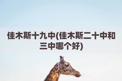 佳木斯十九中(佳木斯二十中和三中哪个好)