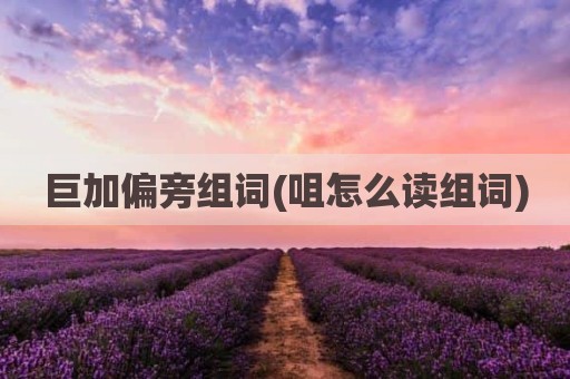 巨加偏旁组词(咀怎么读组词)