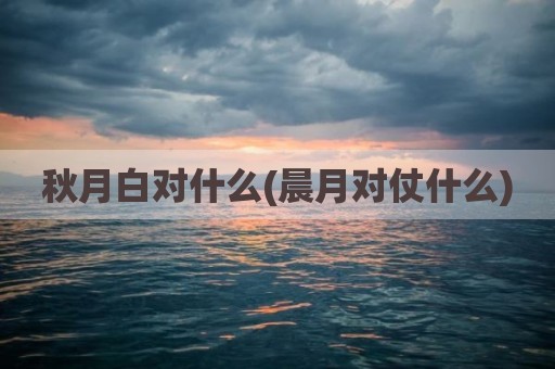 秋月白对什么(晨月对仗什么)