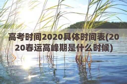 高考时间2020具体时间表(2020春运高峰期是什么时候)