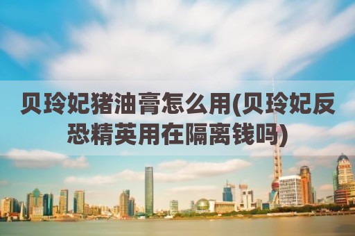 贝玲妃猪油膏怎么用(贝玲妃反恐精英用在隔离钱吗)