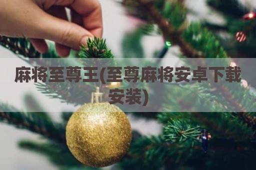 麻将至尊王(至尊麻将安卓下载安装)