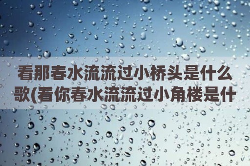 看那春水流流过小桥头是什么歌(看你春水流流过小角楼是什么歌)