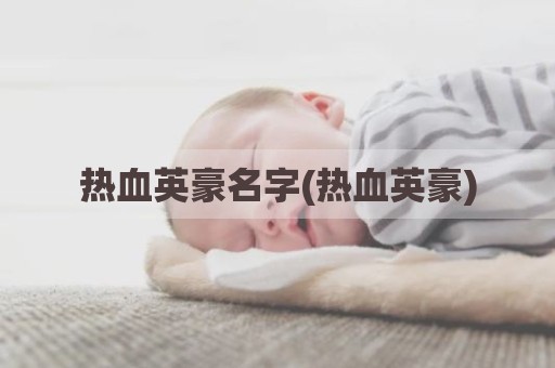 热血英豪名字(热血英豪)