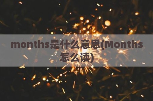 months是什么意思(Months怎么读)