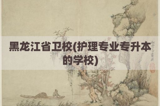黑龙江省卫校(护理专业专升本的学校)