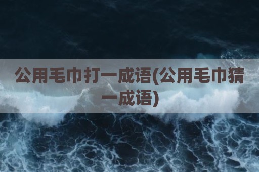 公用毛巾打一成语(公用毛巾猜一成语)
