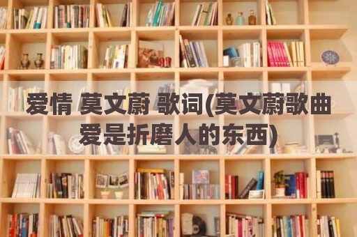 爱情 莫文蔚 歌词(莫文蔚歌曲爱是折磨人的东西)