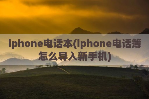 iphone电话本(iphone电话簿怎么导入新手机)