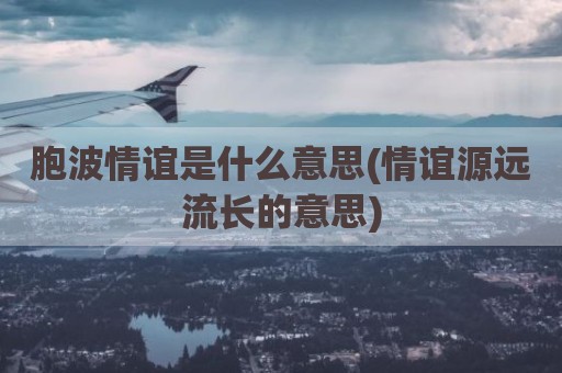 胞波情谊是什么意思(情谊源远流长的意思)