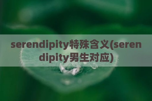 serendipity特殊含义(serendipity男生对应)