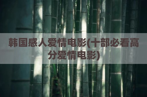 韩国感人爱情电影(十部必看高分爱情电影)
