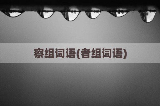 察组词语(者组词语)