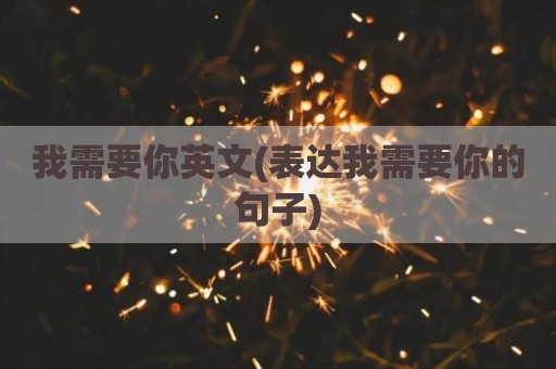 我需要你英文(表达我需要你的句子)