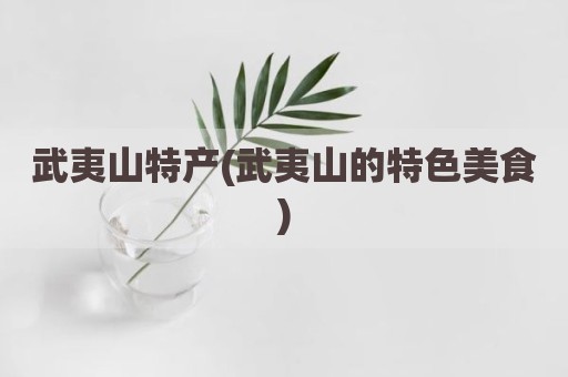 武夷山特产(武夷山的特色美食)