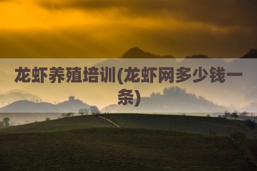 龙虾养殖培训(龙虾网多少钱一条)