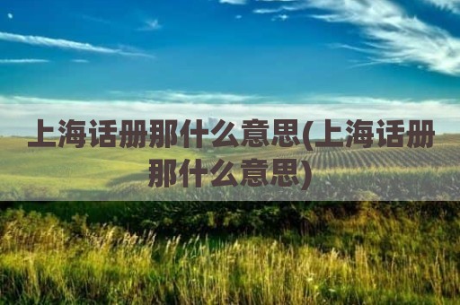 上海话册那什么意思(上海话册那什么意思)