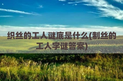 织丝的工人谜底是什么(制丝的工人字谜答案)
