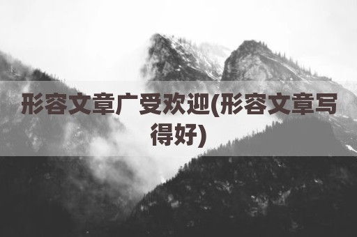 形容文章广受欢迎(形容文章写得好)