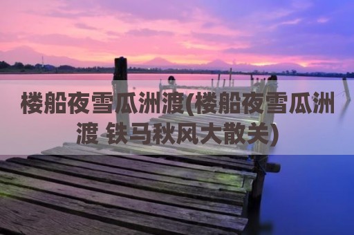 楼船夜雪瓜洲渡(楼船夜雪瓜洲渡 铁马秋风大散关)