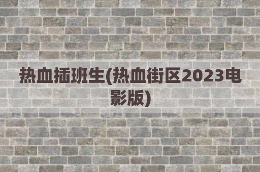 热血插班生(热血街区2023电影版)