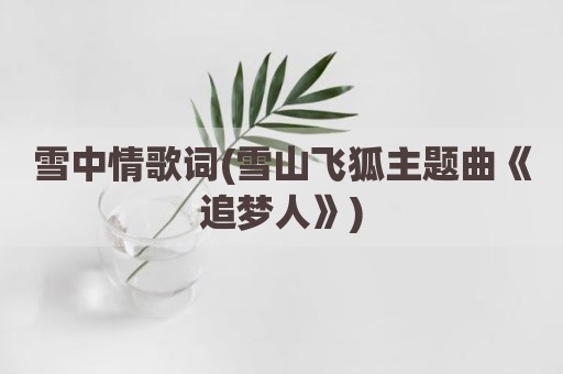 雪中情歌词(雪山飞狐主题曲《追梦人》)