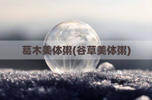 葛木美体粥(谷草美体粥)