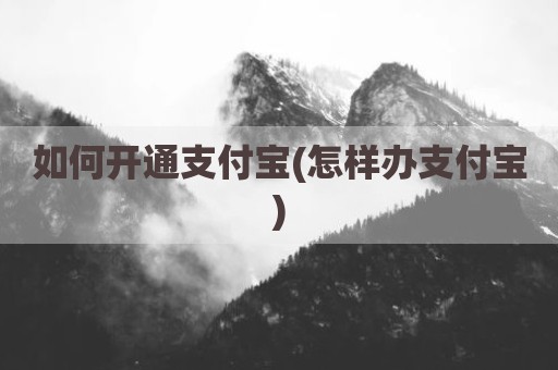 如何开通支付宝(怎样办支付宝)