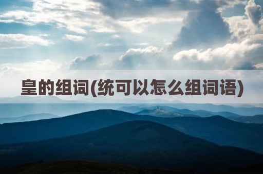 皇的组词(统可以怎么组词语)