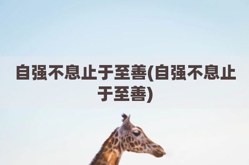 自强不息止于至善(自强不息止于至善)
