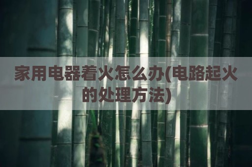 家用电器着火怎么办(电路起火的处理方法)