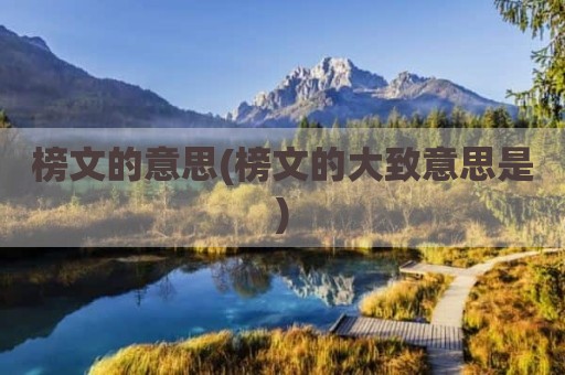 榜文的意思(榜文的大致意思是)