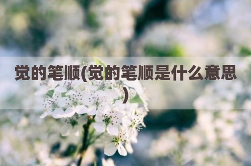 觉的笔顺(觉的笔顺是什么意思)
