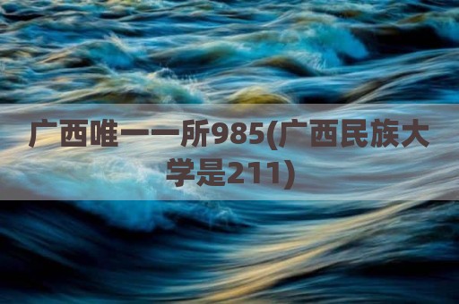 广西唯一一所985(广西民族大学是211)