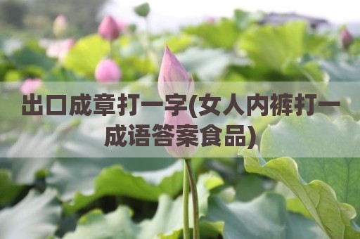 出口成章打一字(女人内裤打一成语答案食品)