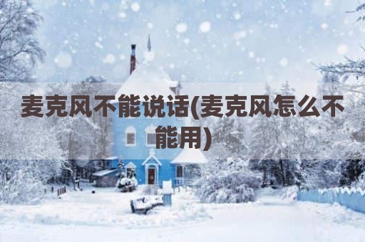 麦克风不能说话(麦克风怎么不能用)