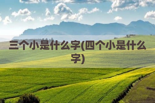 三个小是什么字(四个小是什么字)