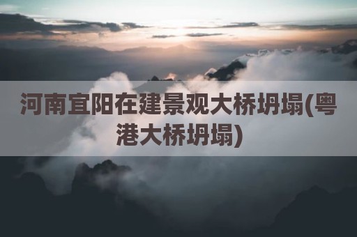 河南宜阳在建景观大桥坍塌(粤港大桥坍塌)