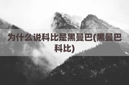 为什么说科比是黑曼巴(黑曼巴科比)