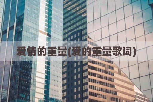 爱情的重量(爱的重量歌词)