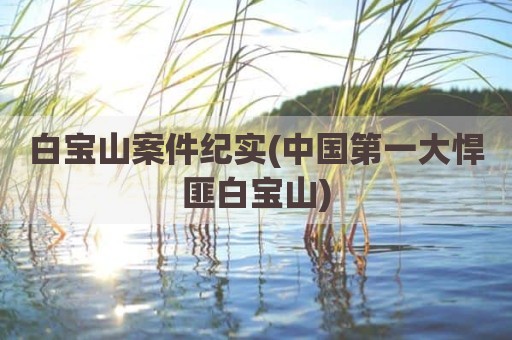 白宝山案件纪实(中国第一大悍匪白宝山)