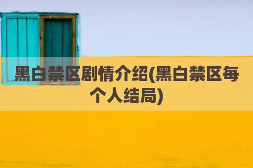 黑白禁区剧情介绍(黑白禁区每个人结局)