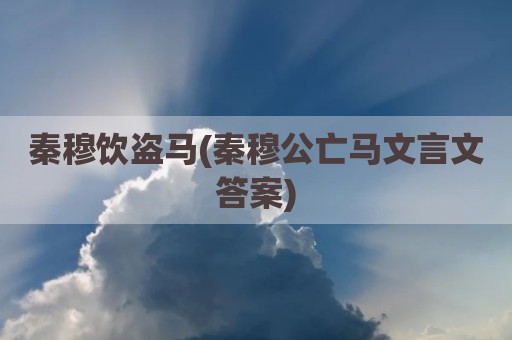 秦穆饮盗马(秦穆公亡马文言文答案)