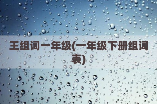 王组词一年级(一年级下册组词表)
